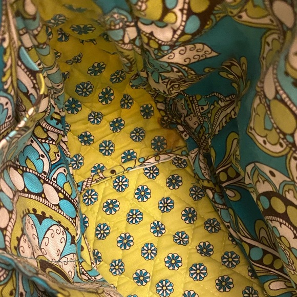 Vera Bradley Maggie Peacock Green & Yellow Bag - Picture 4 of 7